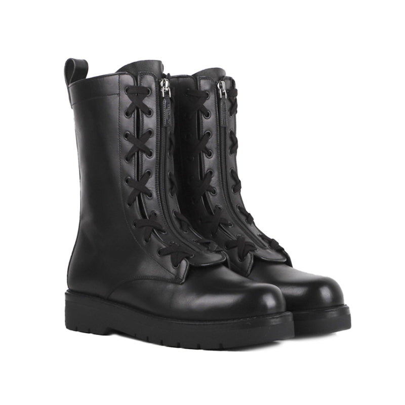 Bottes - Valentino Garavani Combat Leather  - Black