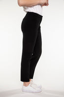 Pantalon Cigarette En Tissu Fluide Noir