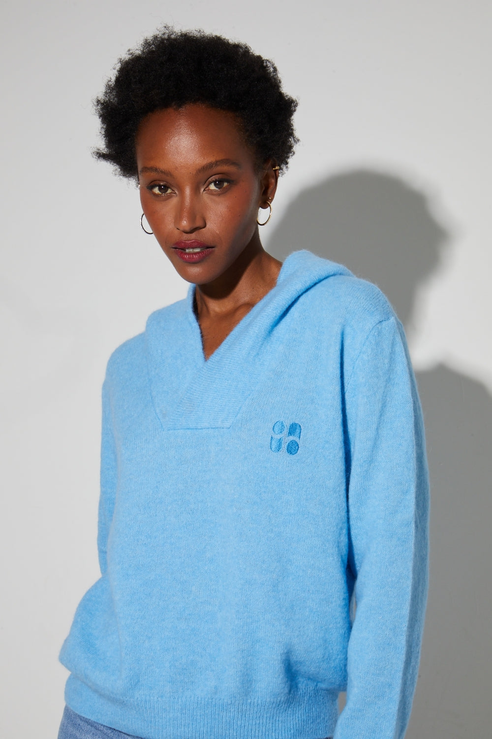 Sweatshirt Nola Alpaga Electric Blue Fabriqué En Italie