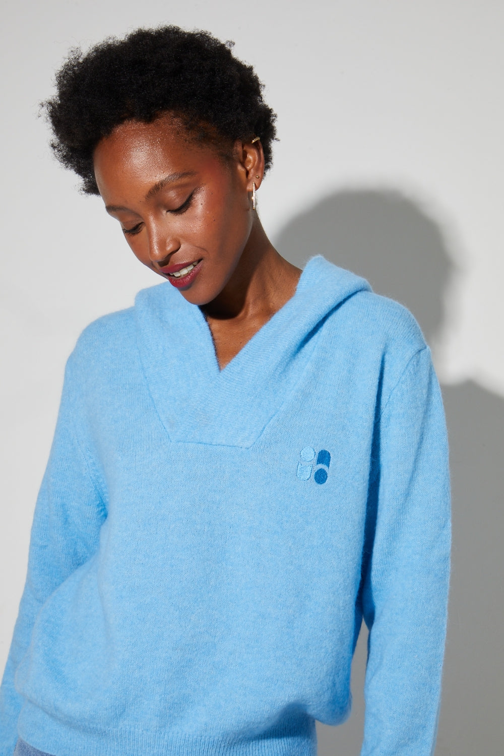 Sweatshirt Nola Alpaga Electric Blue Fabriqué En Italie