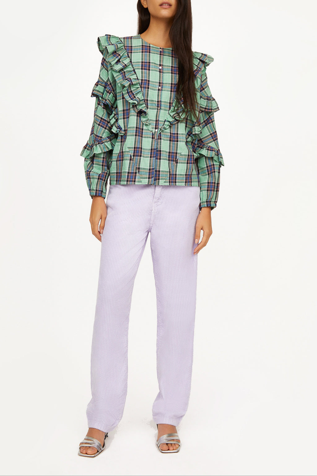 Blusas Milk Check - geométrico AQUA