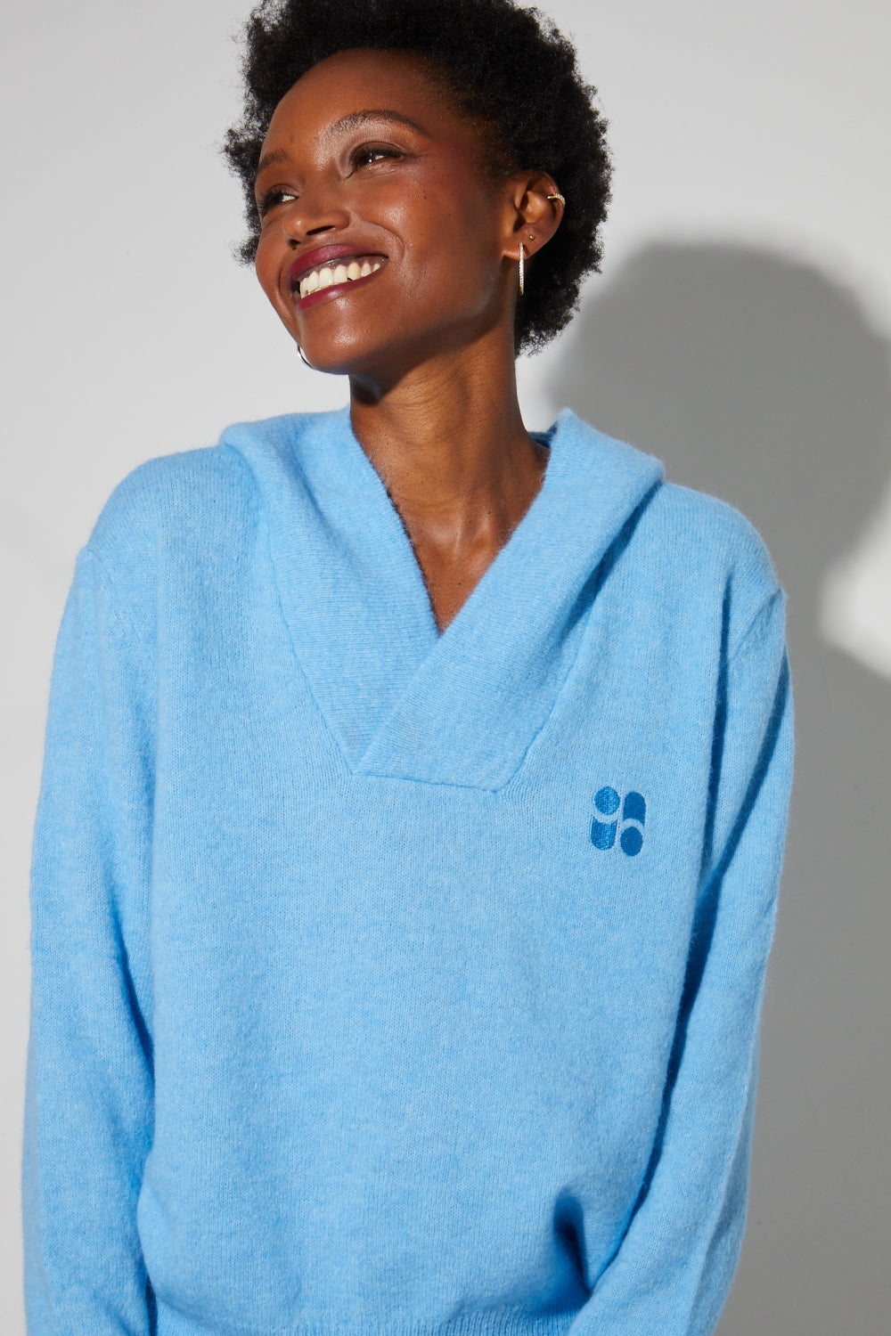 Sweatshirt Nola Alpaga Electric Blue Fabriqué En Italie