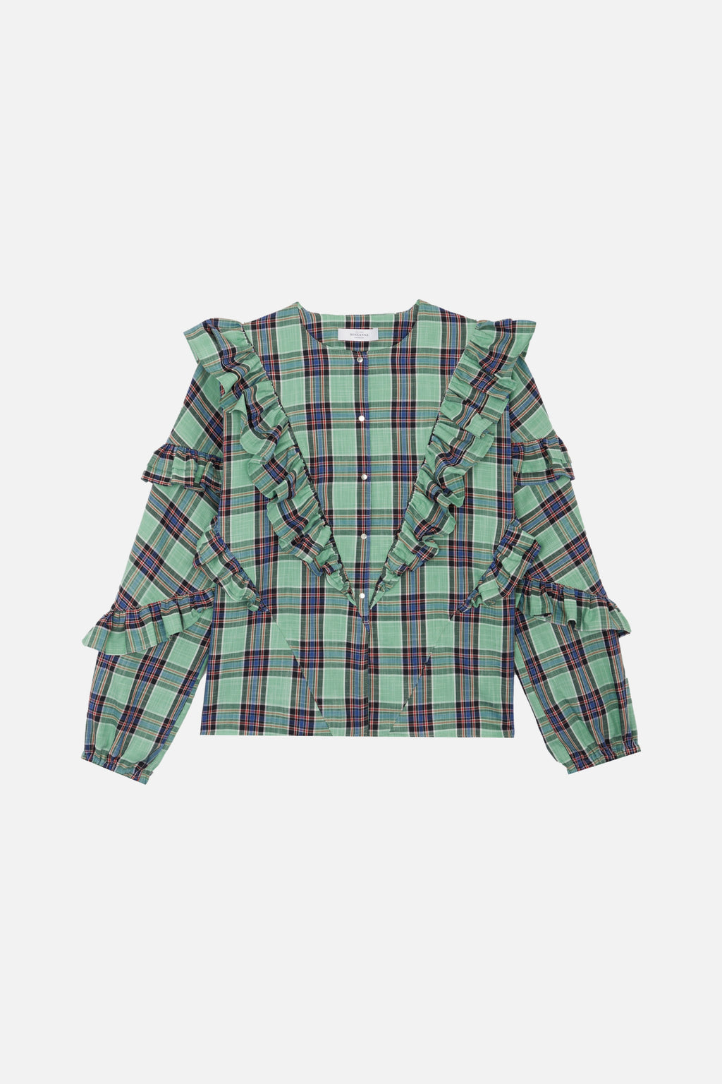 Blusas Milk Check - geométrico AQUA