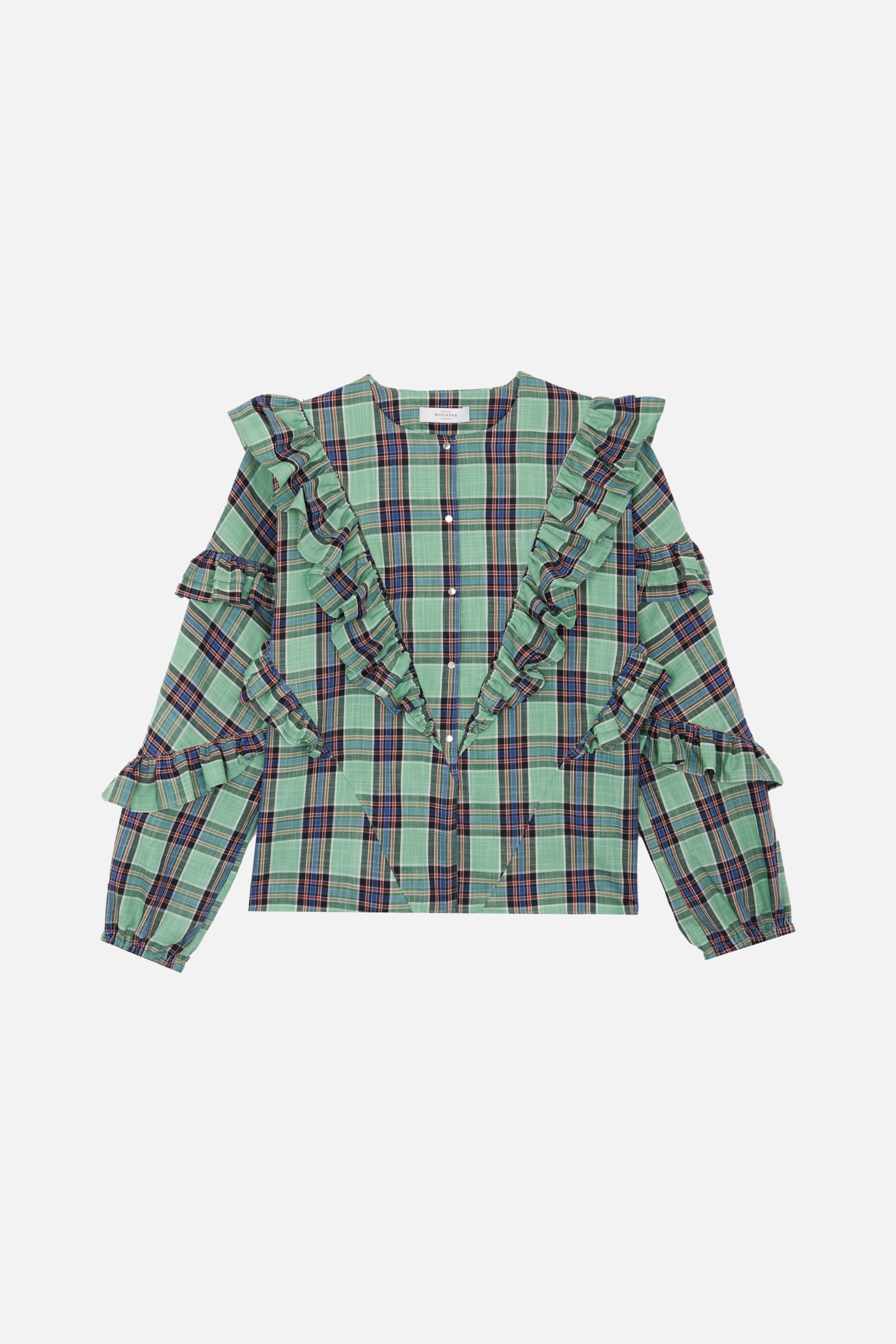 Blusas Milk Check - geométrico AQUA