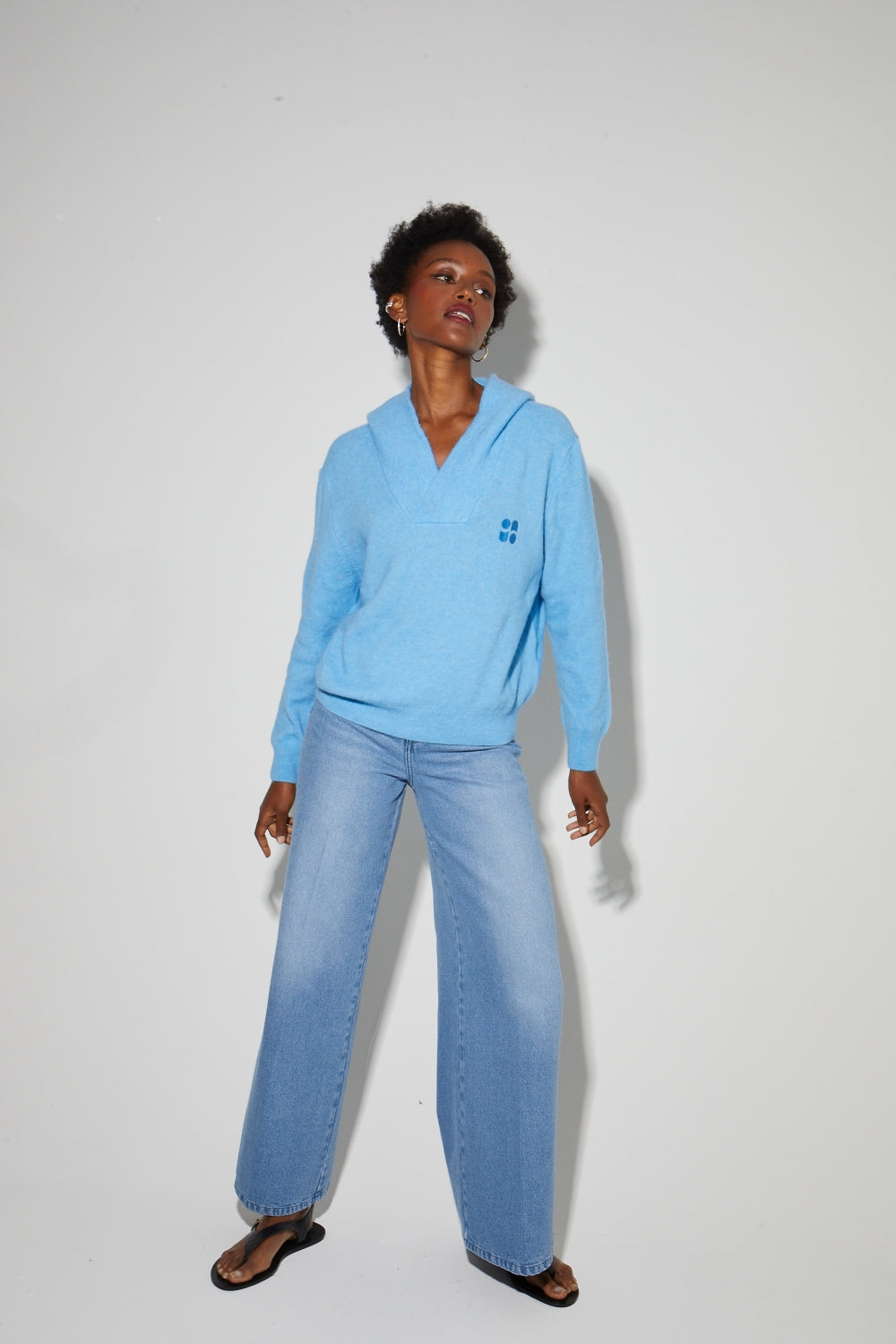 Sweatshirt Nola Alpaga Electric Blue Fabriqué En Italie