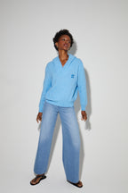 Sweatshirt Nola Alpaga Electric Blue Fabriqué En Italie