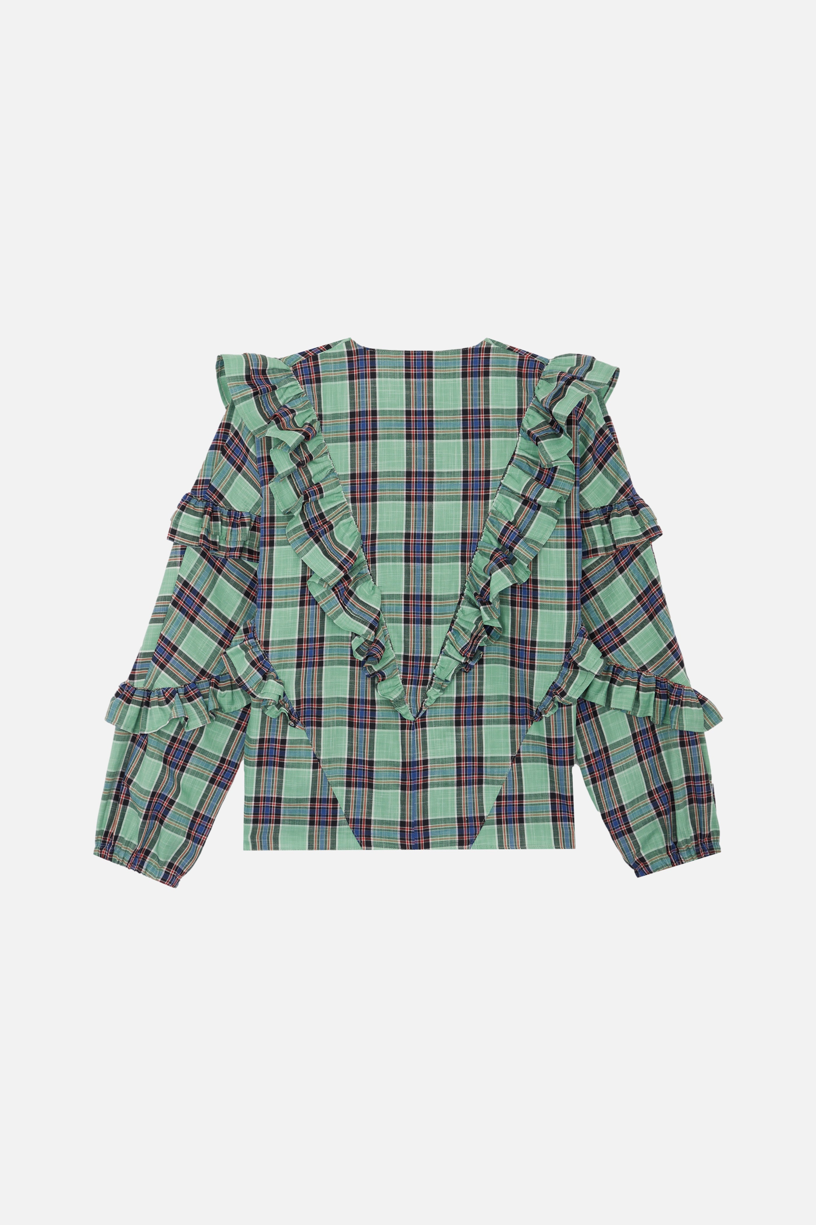 Blusas Milk Check - geométrico AQUA
