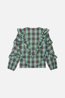 Milk Check blouses - geometric AQUA