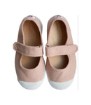 Canvas Ballerina Shoes with Velcro Closure - Nude Pink - Girl