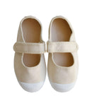 Canvas Ballerina Shoes with Velcro Closure - Beige - Girl