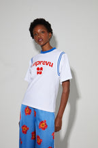 T-Shirt Colette Collège, Logo Velours Orange, Fabriqué Au Portugal
