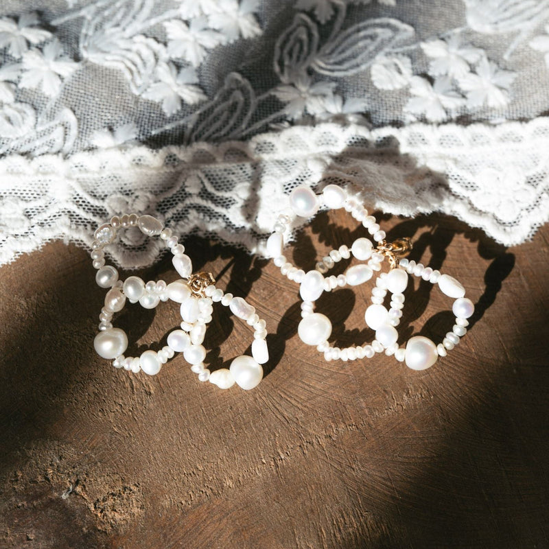 Les Boucles D'Oreilles Nacres Fleur Adèle Camus X
