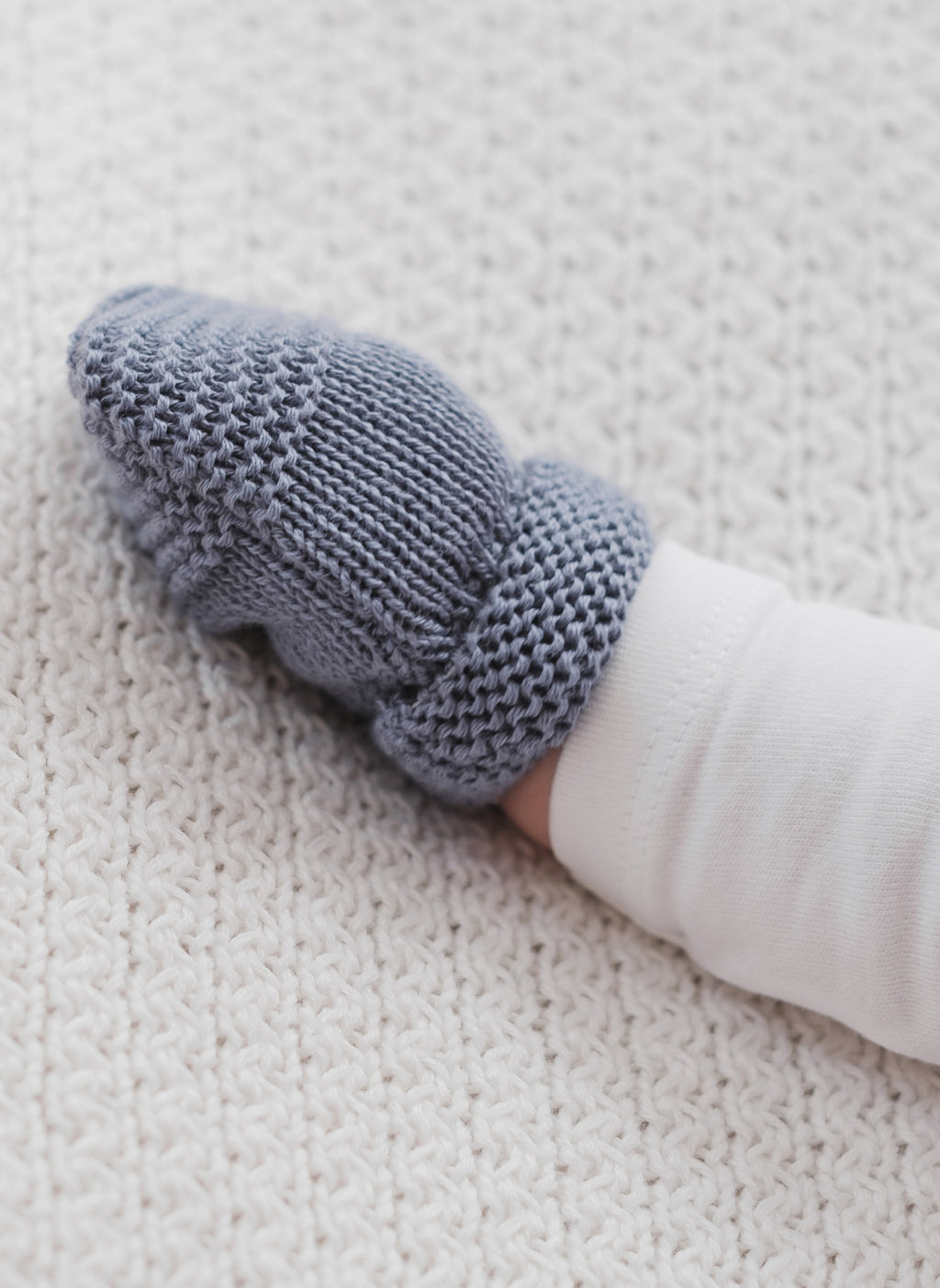 Moufles En Coton Petits Chats - Bleu Orage
