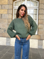 Prenda de punto de mohair y lana Gaia caqui