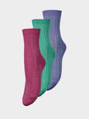 Beck Sondergaard - Lot de 3 Paires de Chaussettes Pailletées Drake - Green/Blue/Pink