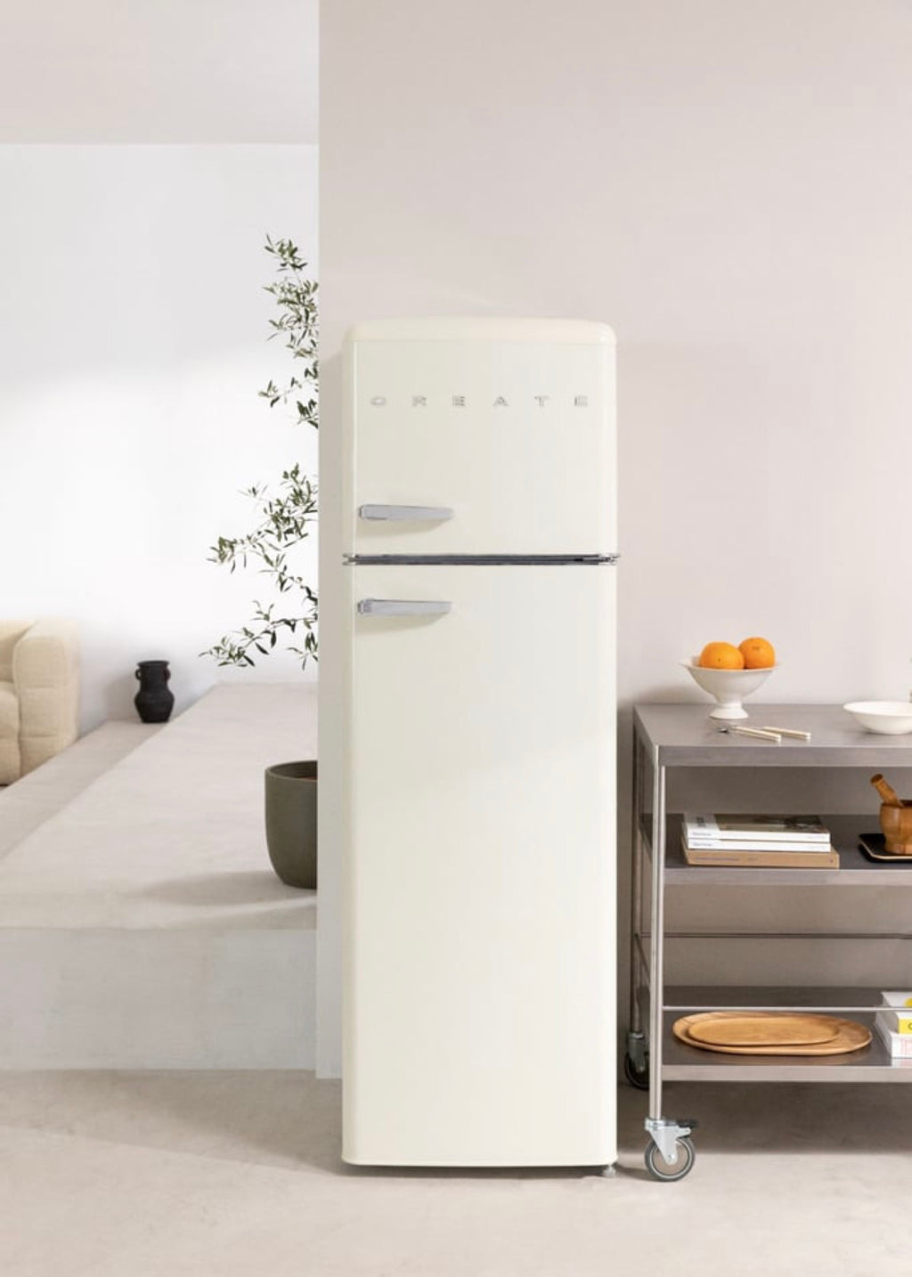 Fridge Stylance Top 246L - Frigorífico Combi Estilo Retro - Blanco Roto