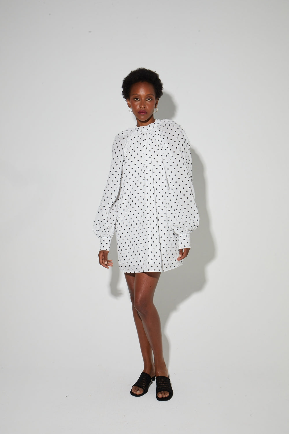 Robe Ilona Voile Pois, Fabriquée En Italie
