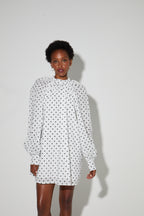 Robe Ilona Voile Pois, Fabriquée En Italie