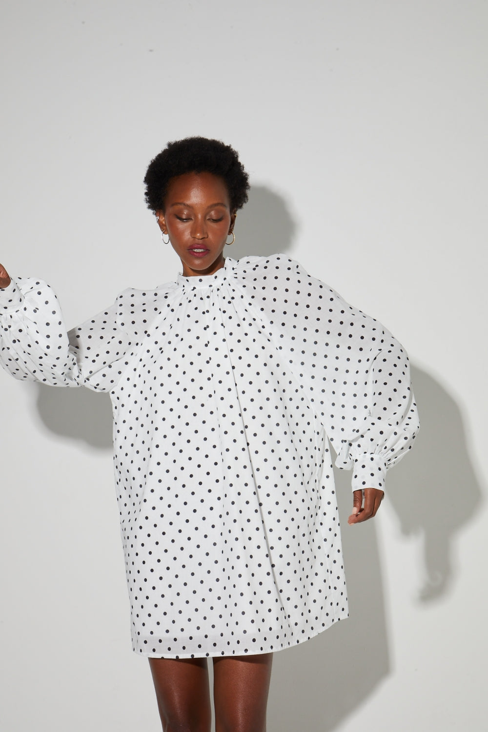 Robe Ilona Voile Pois, Fabriquée En Italie