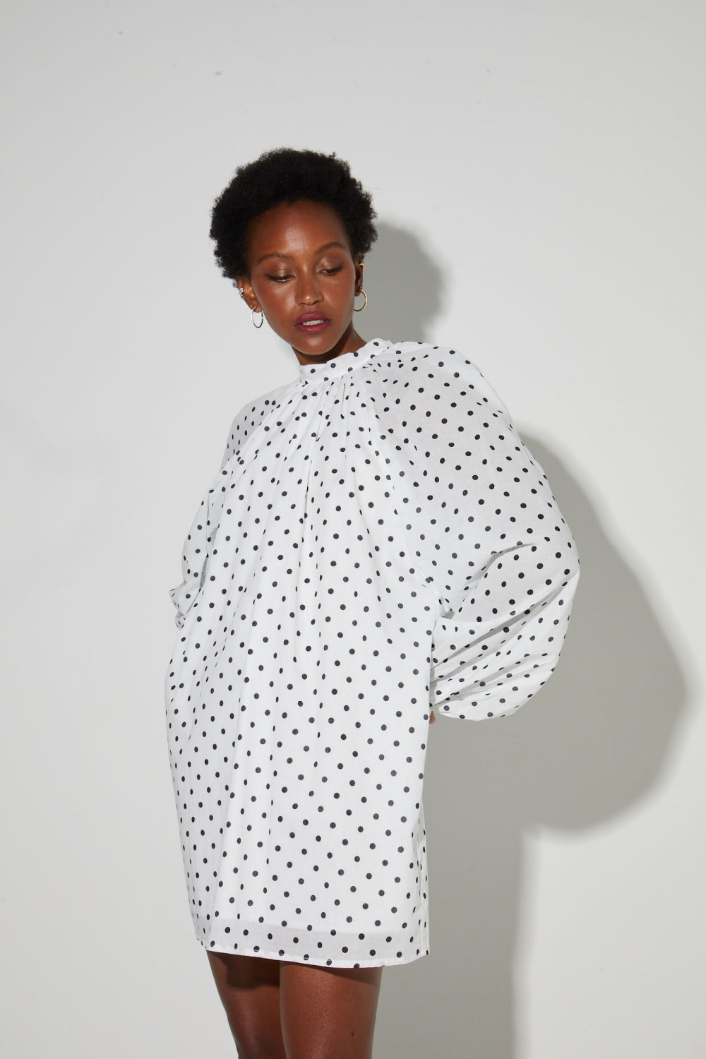 Robe Ilona Voile Pois, Fabriquée En Italie