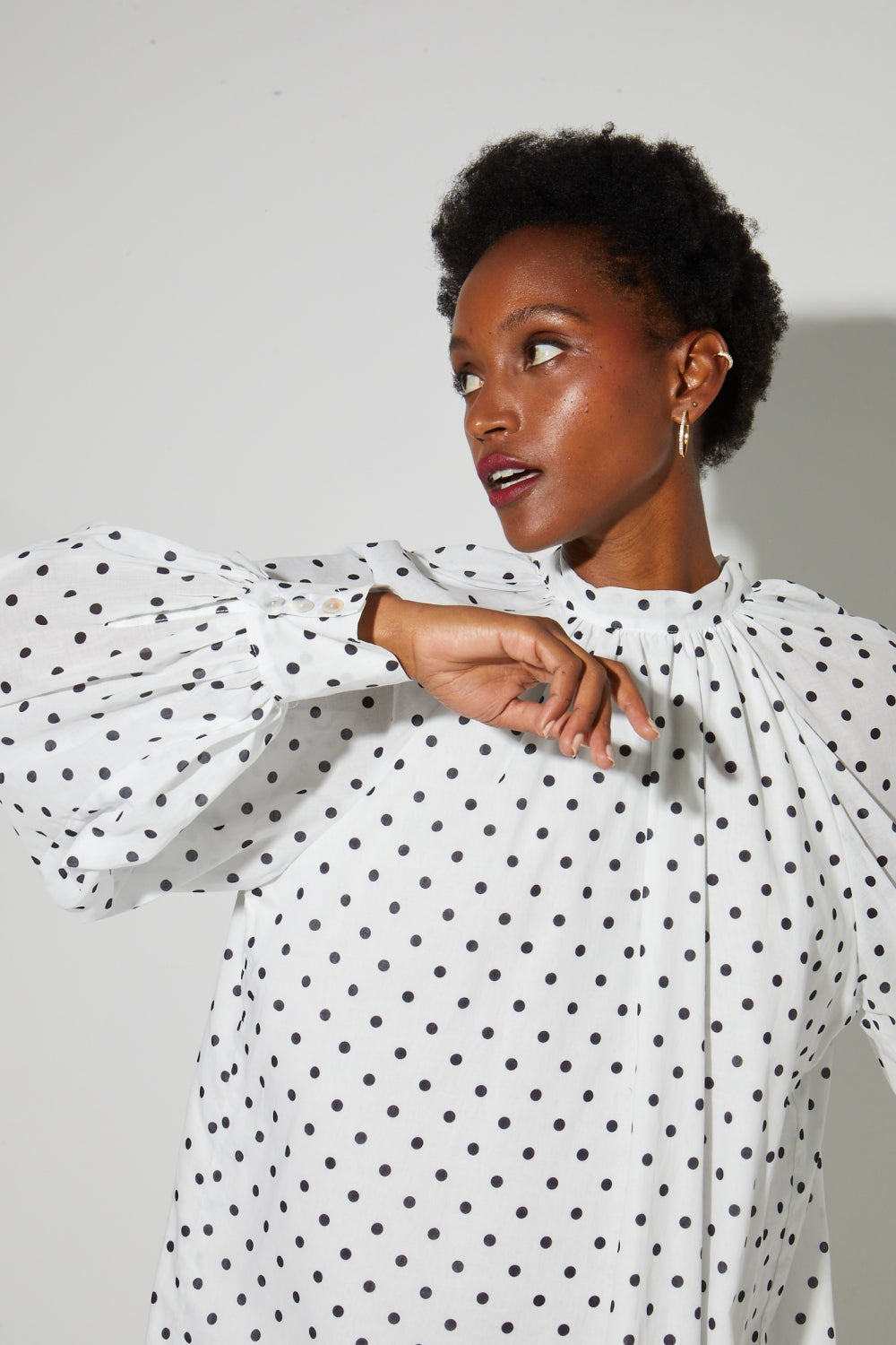 Robe Ilona Voile Pois, Fabriquée En Italie