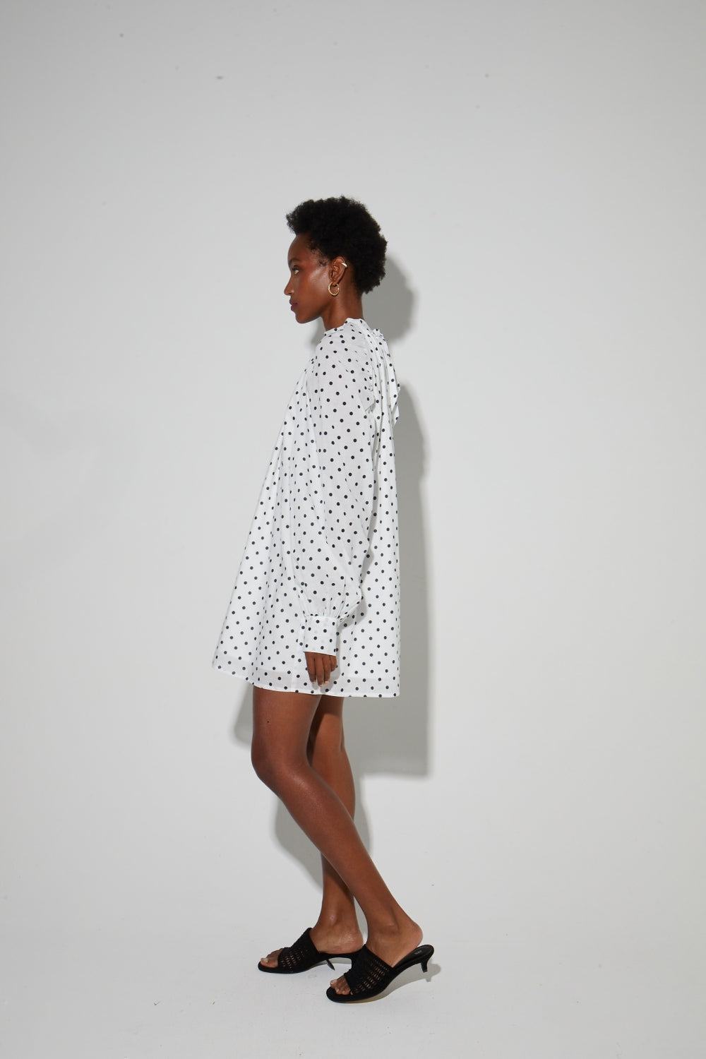 Robe Ilona Voile Pois, Fabriquée En Italie