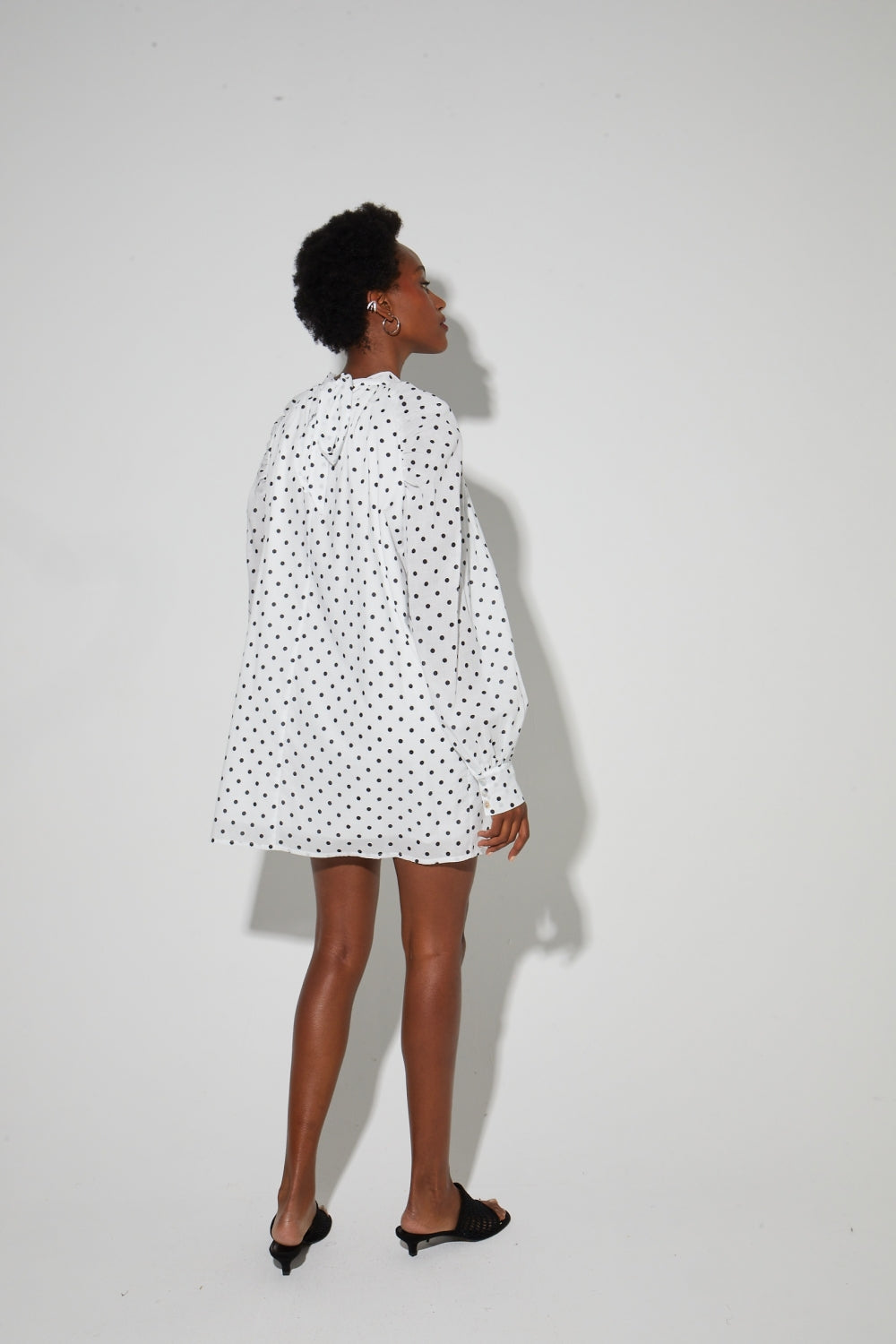 Robe Ilona Voile Pois, Fabriquée En Italie