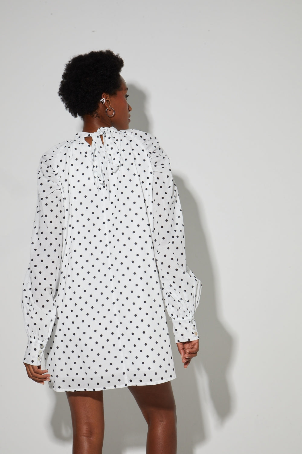 Robe Ilona Voile Pois, Fabriquée En Italie