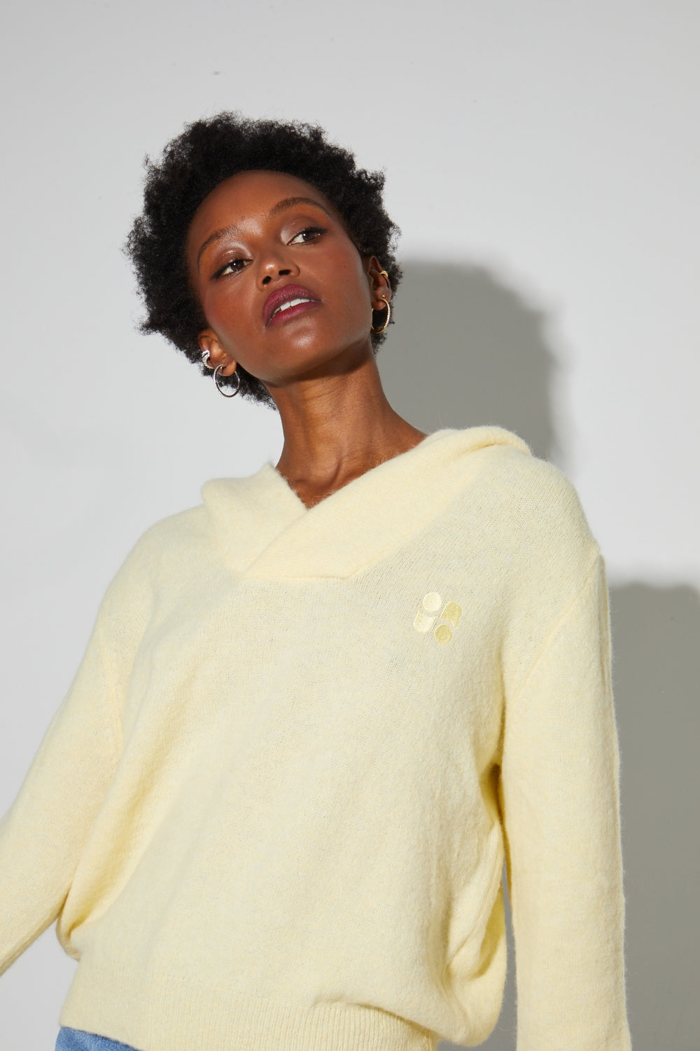 Sweatshirt Nola Alpaga Yellow Fabriqué En Italie