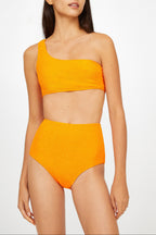 Haut de maillot de bain Lino Gaufre MANDARINE