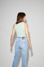 Théo Striped Green Top Made In Portugal - Navy Blue