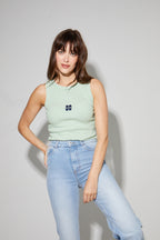 Théo Striped Green Top Made In Portugal - Navy Blue