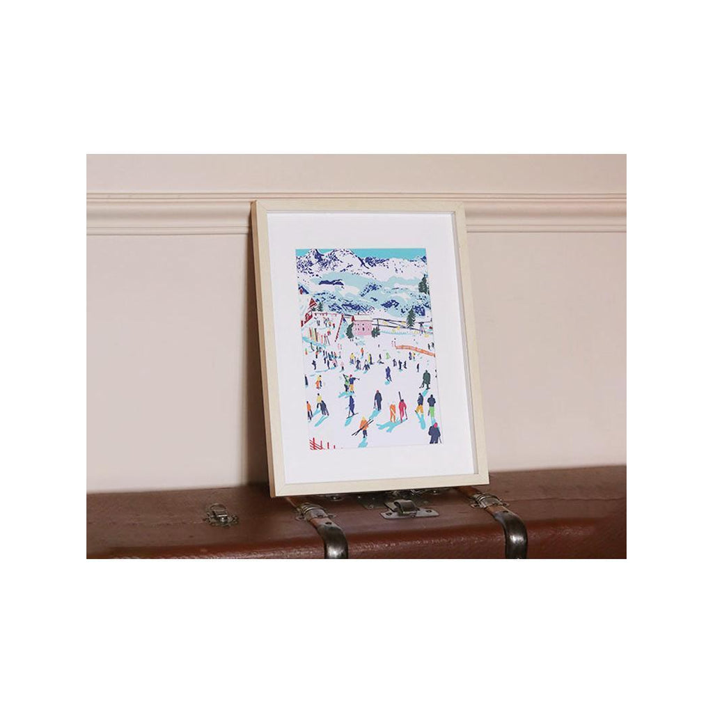 Paint By Number Set - Small Brush - Skiing Among Mountains By Katie Smith
