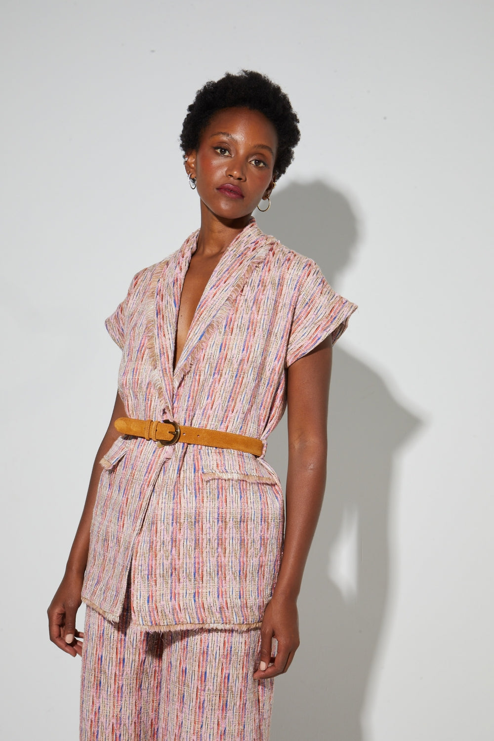 Veste Anouk Tissage Italien Echo Rose