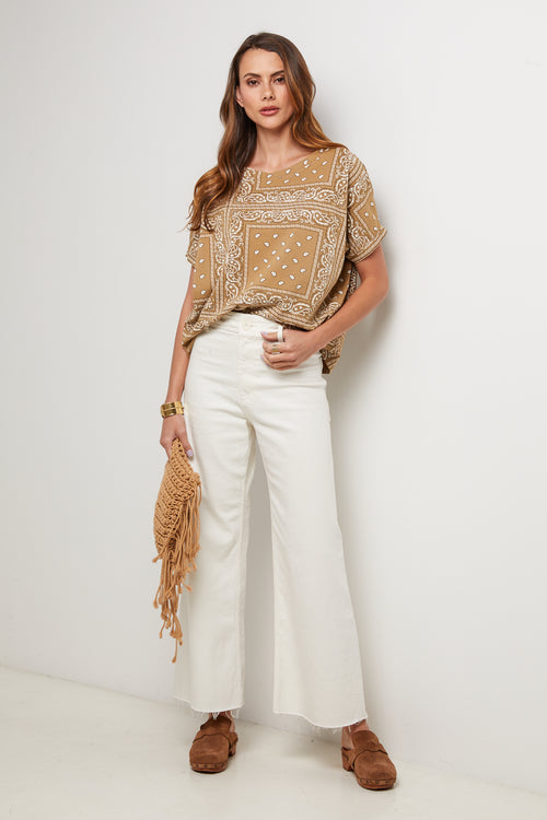 Bandana T-Shirt - Camel - Women