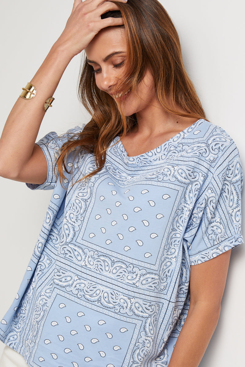 Camiseta Bandana - Cielo - Mujer