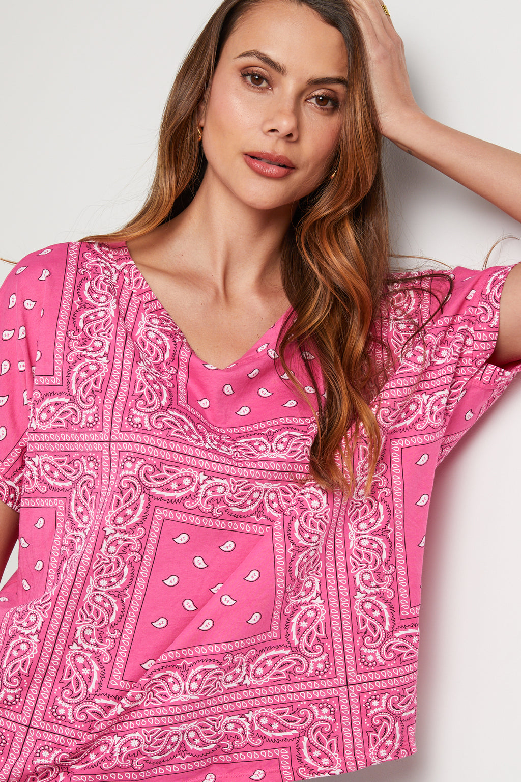 T-Shirt Bandana - Rose - Femme