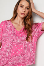 T-Shirt Bandana - Rose - Femme