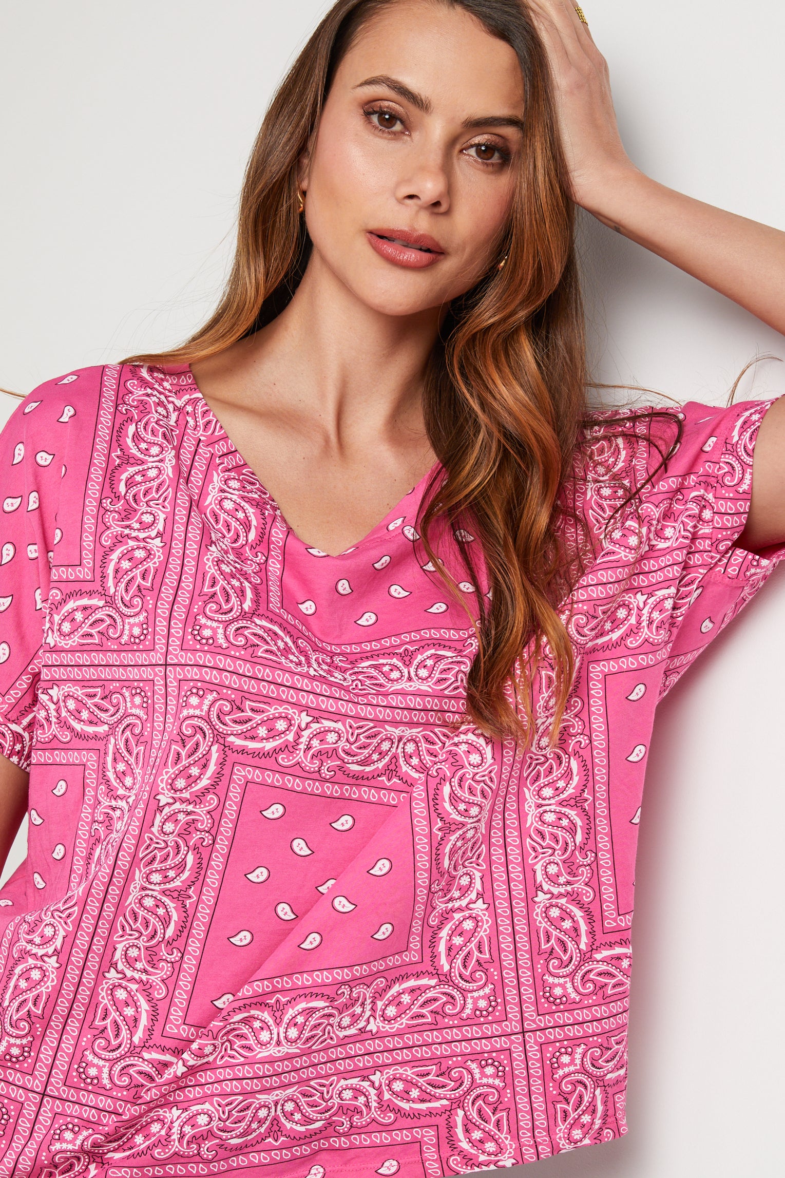 T-Shirt Bandana - Rose - Femme