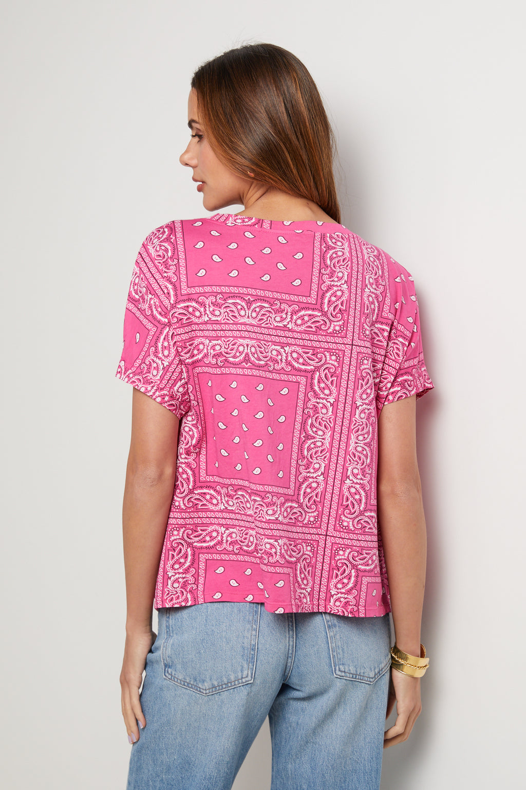 T-Shirt Bandana - Rose - Femme