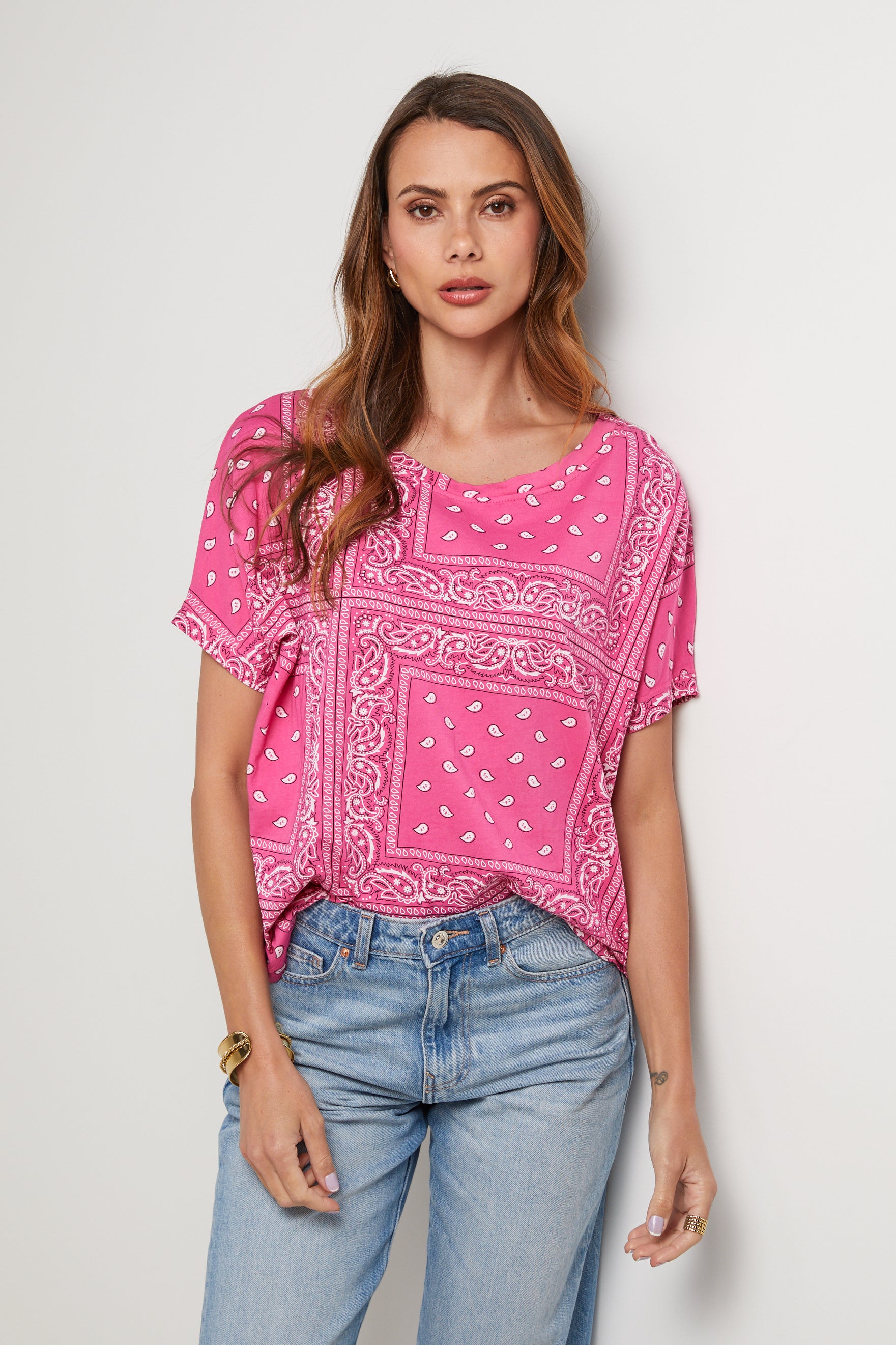 T-Shirt Bandana - Rose - Femme