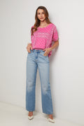 T-Shirt Bandana - Rose - Femme