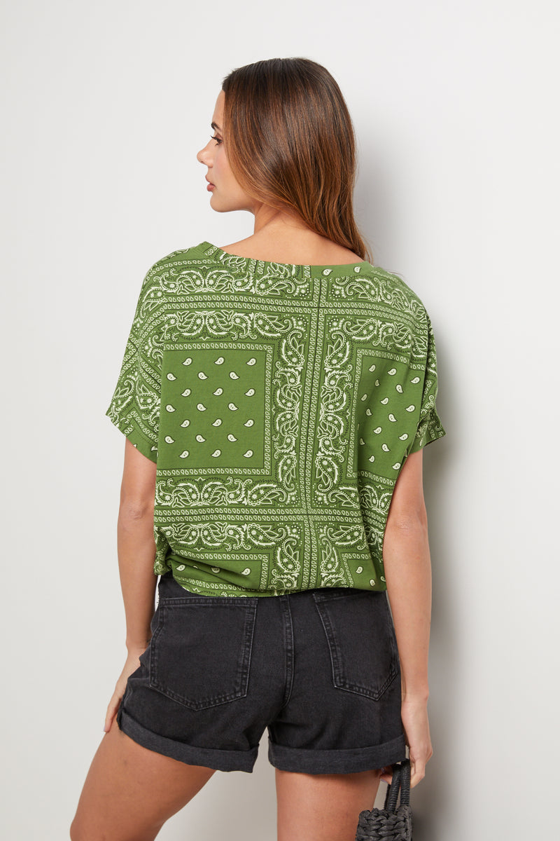 Camiseta Bandana - Verde - Mujer