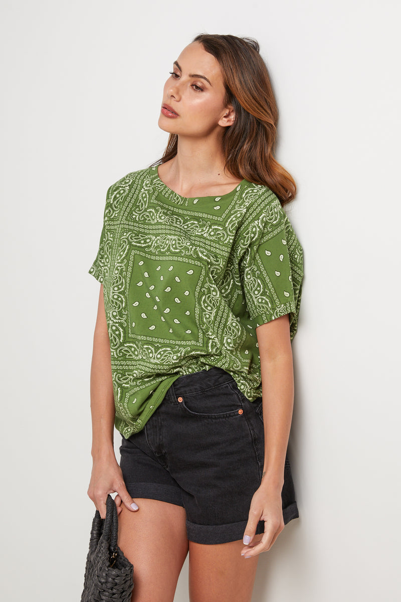 Camiseta Bandana - Verde - Mujer