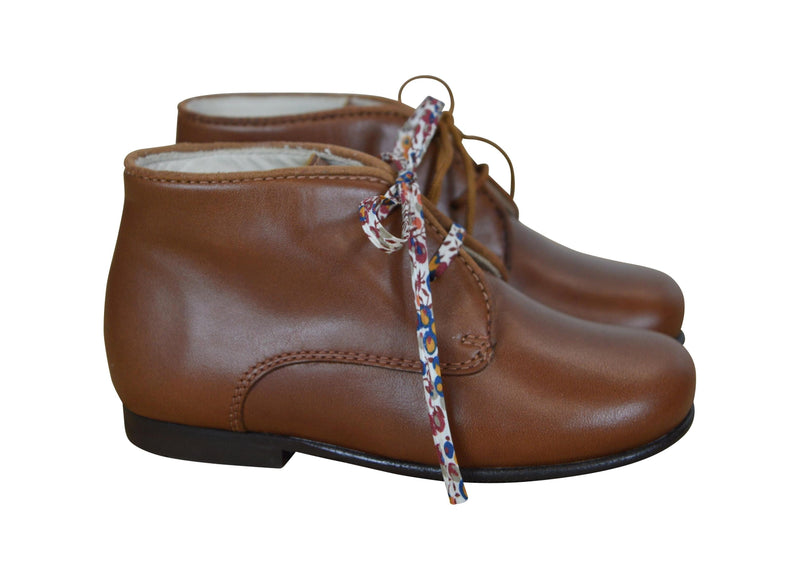 Chaussures Bottillons Bottines Enfant À Lacets Arthurius Épurés - Cuir Cognac - Mixte