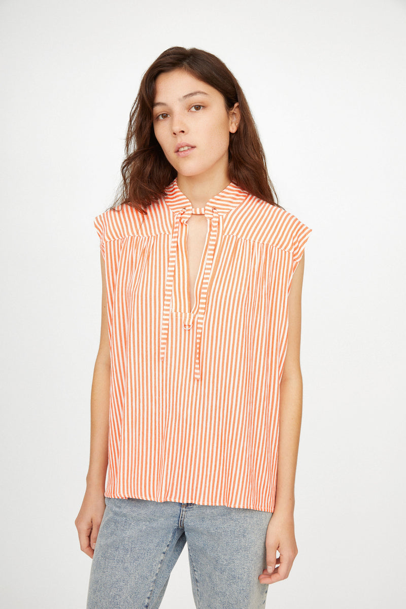 Top Ancora Melina - geometric MANDARINE