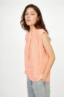Top Ancora Melina - geometric MANDARINE