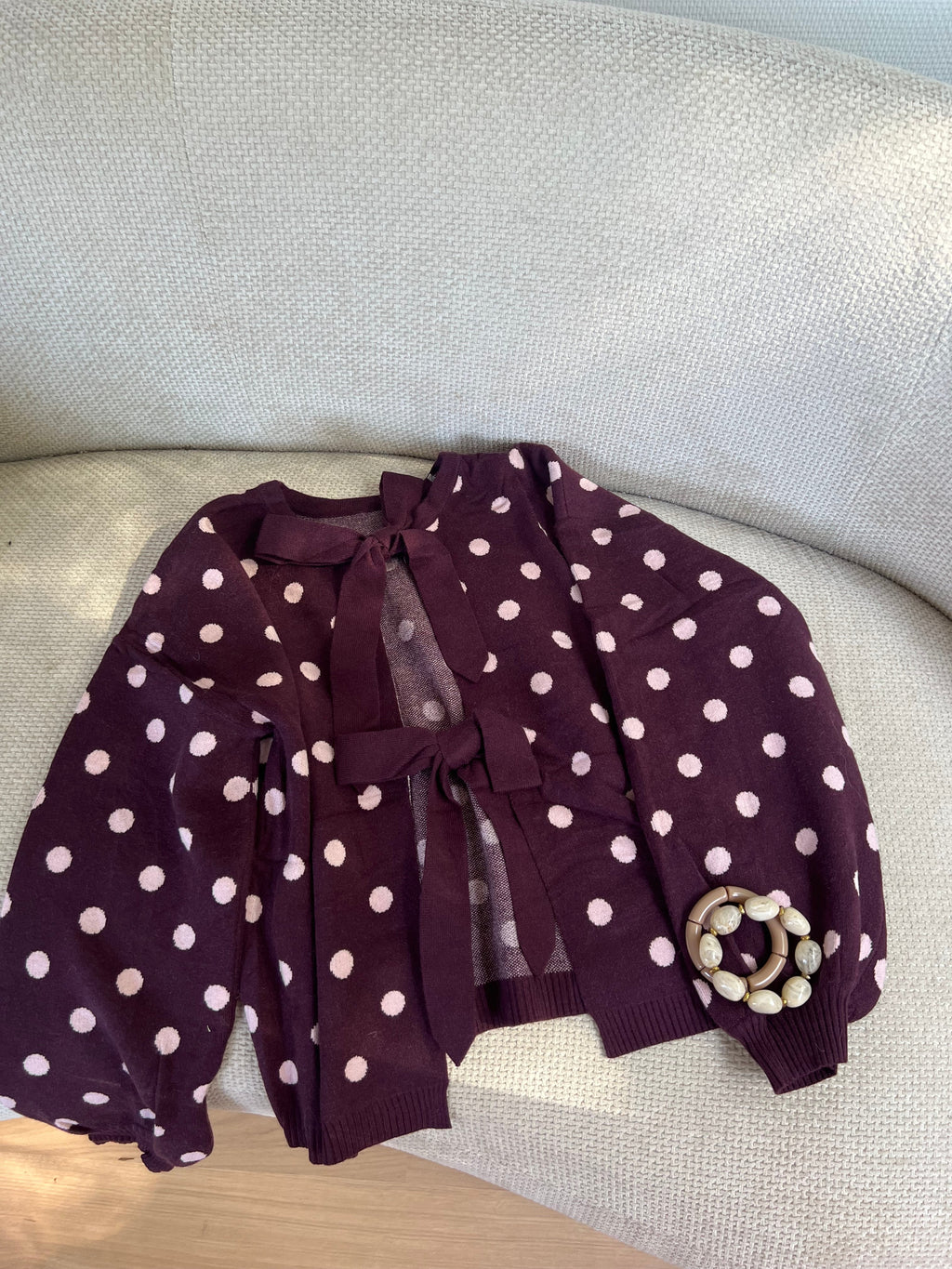 Zélie burgundy polka-dot wool jumper