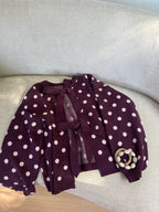 Zélie burgundy polka-dot wool jumper