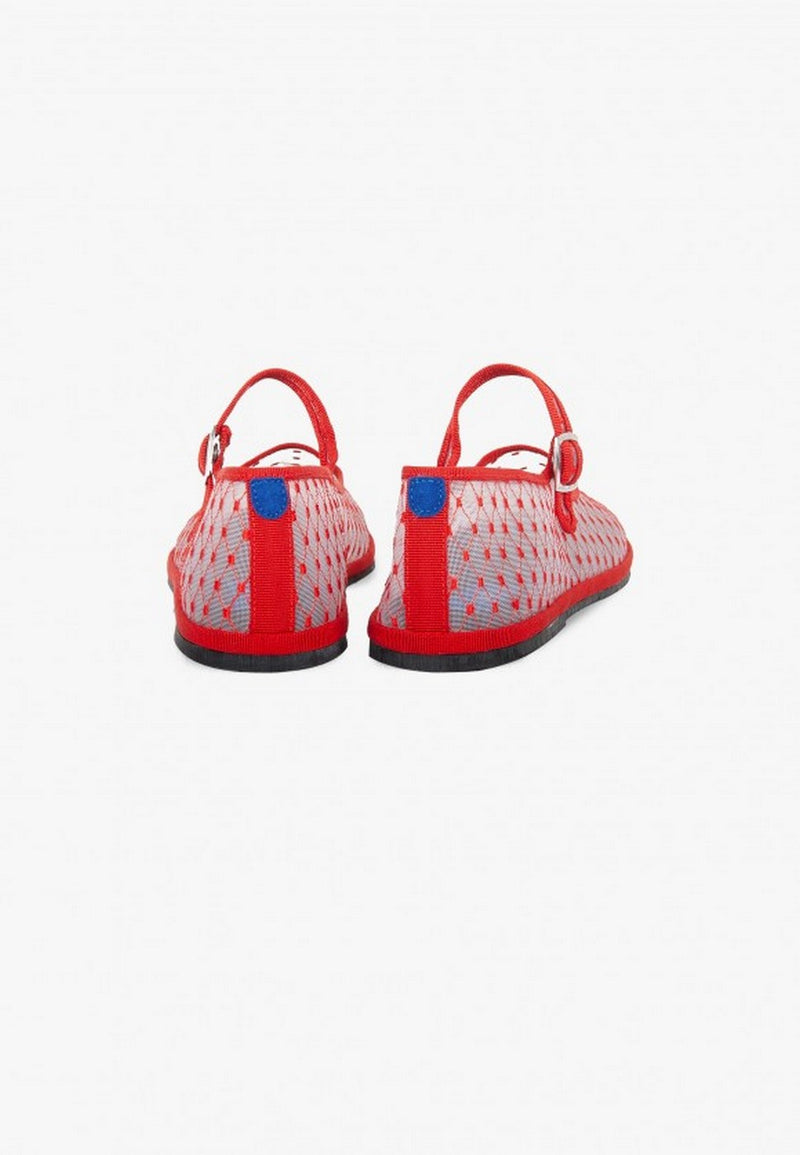 Furlanes Mary Janes - Red Mesh - Femme
